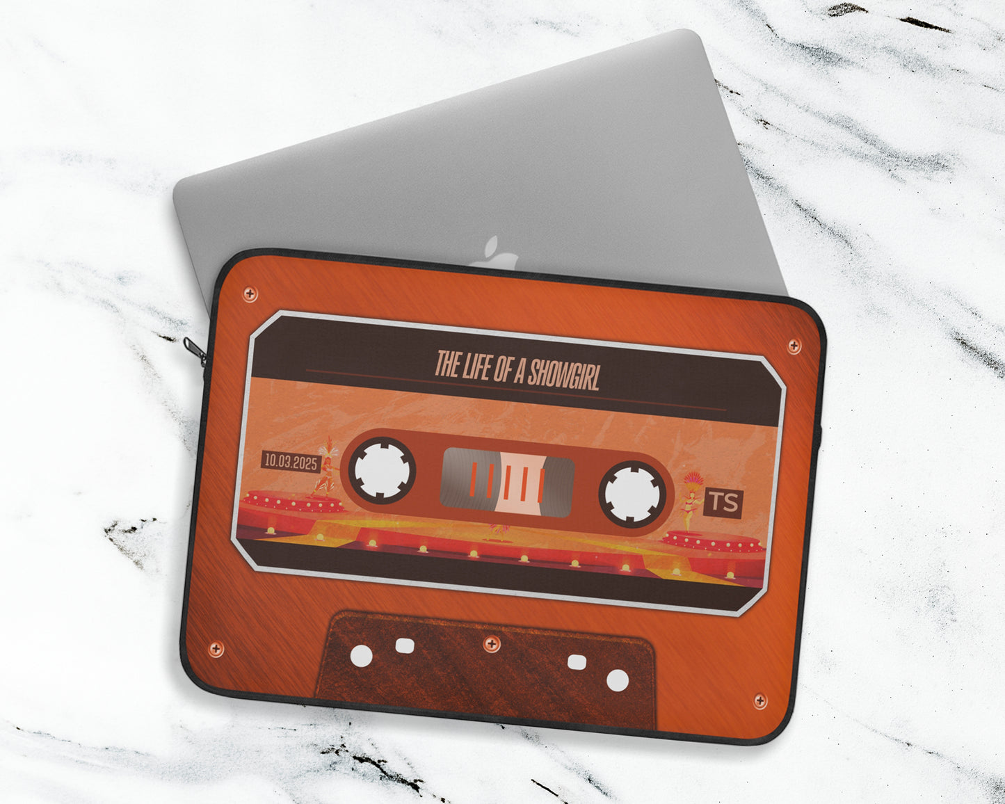 Life of Showgirl era cassette tape laptop sleeve