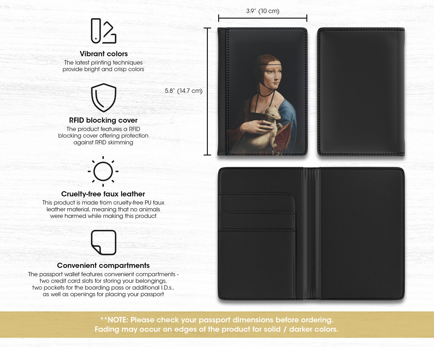 Leonardo Da Vinci - Lady with an Ermine passport cover