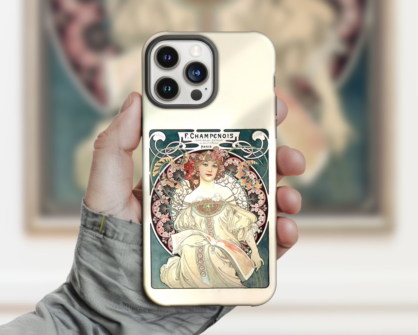 Alphonse Maria Mucha - F. Champenois Imprimeur-Editeur iPhone case