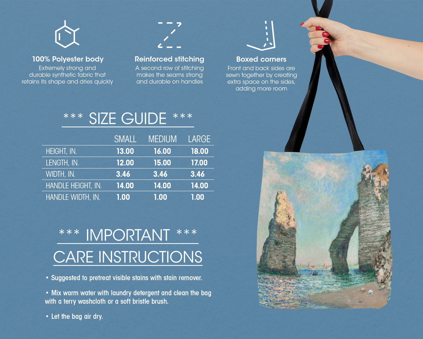 Claude Monet - Cliffs at Étretat tote bag