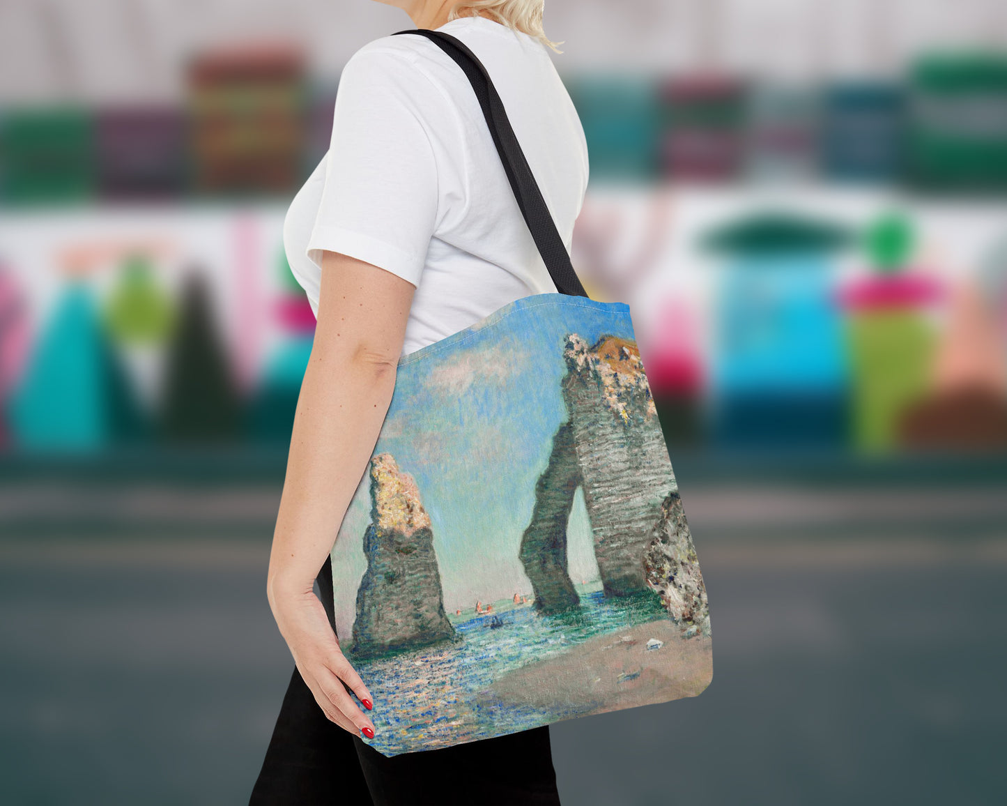 Claude Monet - Cliffs at Étretat tote bag