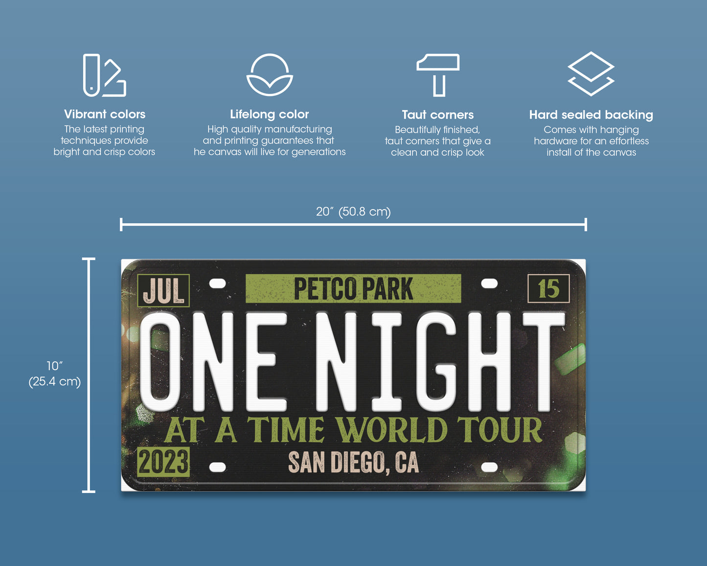One Night at a Time World Tour canvas wall decor