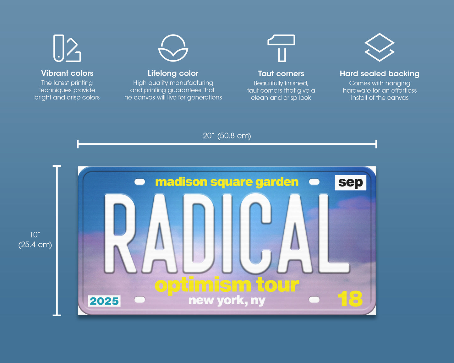 Radical Optimism Tour canvas wall decor