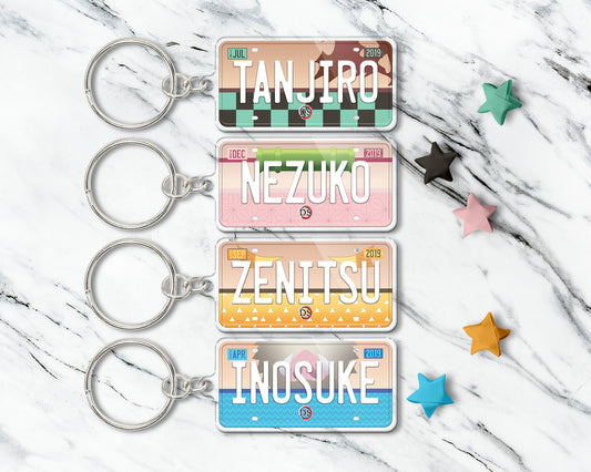 Set of anime characters acrylic keychain