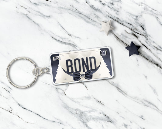 Bond acrylic keychain