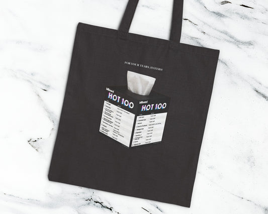 For your tears, haters cotton canvas tote bag