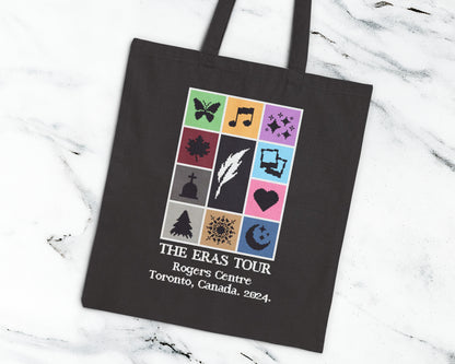 The Eras Tour pixel art style cotton canvas tote bag