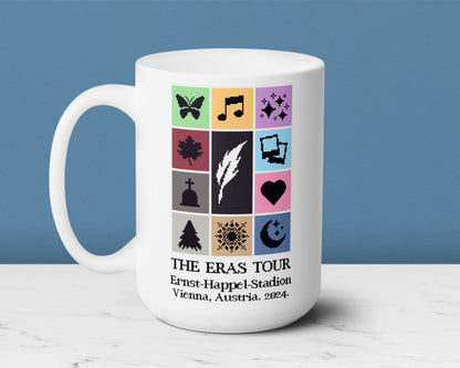 The Eras Tour pixel art style ceramic mug