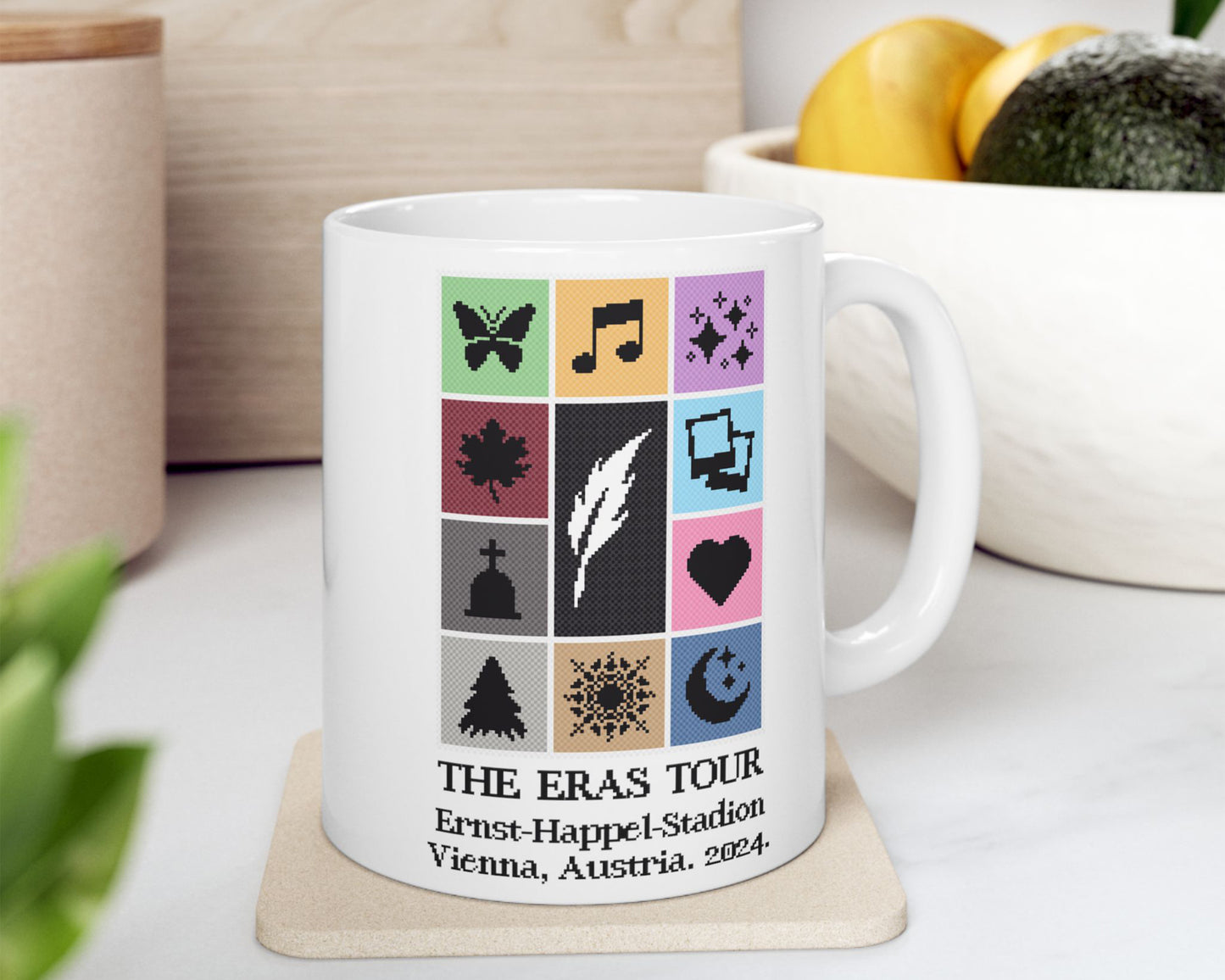 The Eras Tour pixel art style ceramic mug