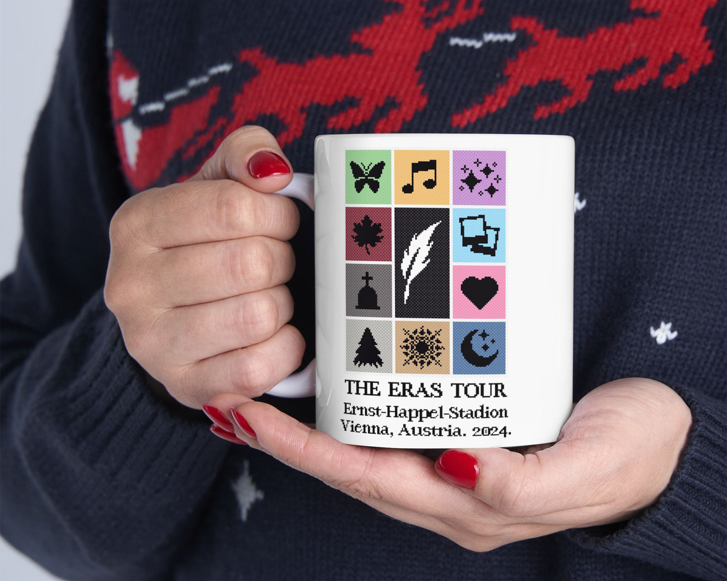 The Eras Tour pixel art style ceramic mug