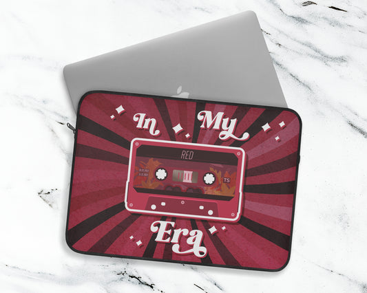 In my Red era vintage cassette tape laptop sleeve