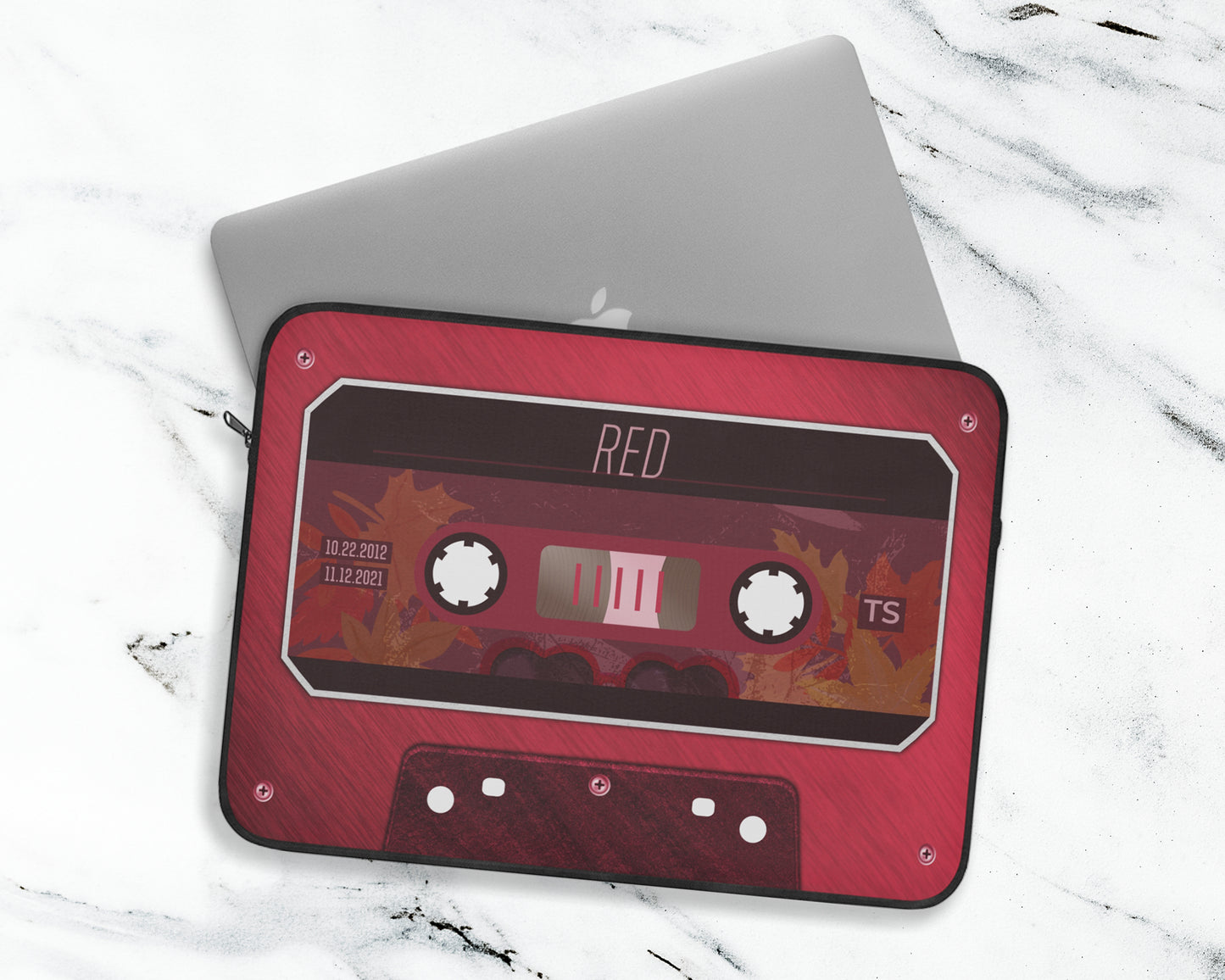 Red era cassette tape laptop sleeve