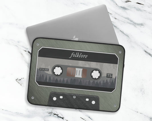 Folklore era cassette tape laptop sleeve