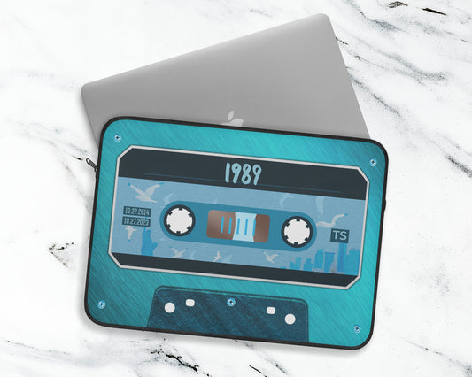 1989 era cassette tape laptop sleeve