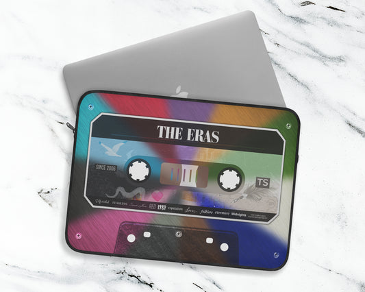 The Eras cassette tape laptop sleeve