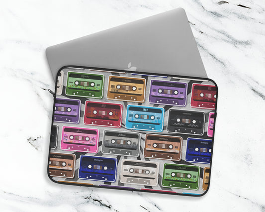 All eras vintage cassette tapes laptop sleeve