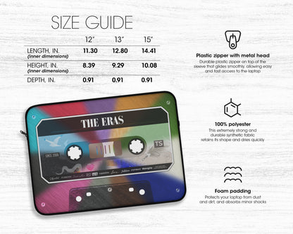 The Eras cassette tape laptop sleeve