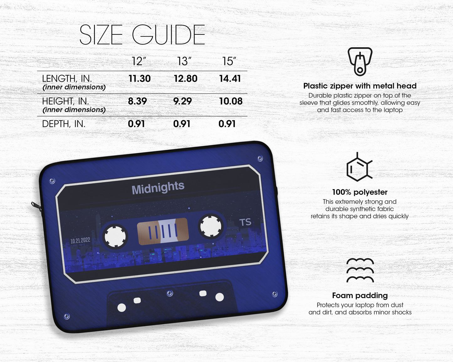 Midnights era cassette tape laptop sleeve