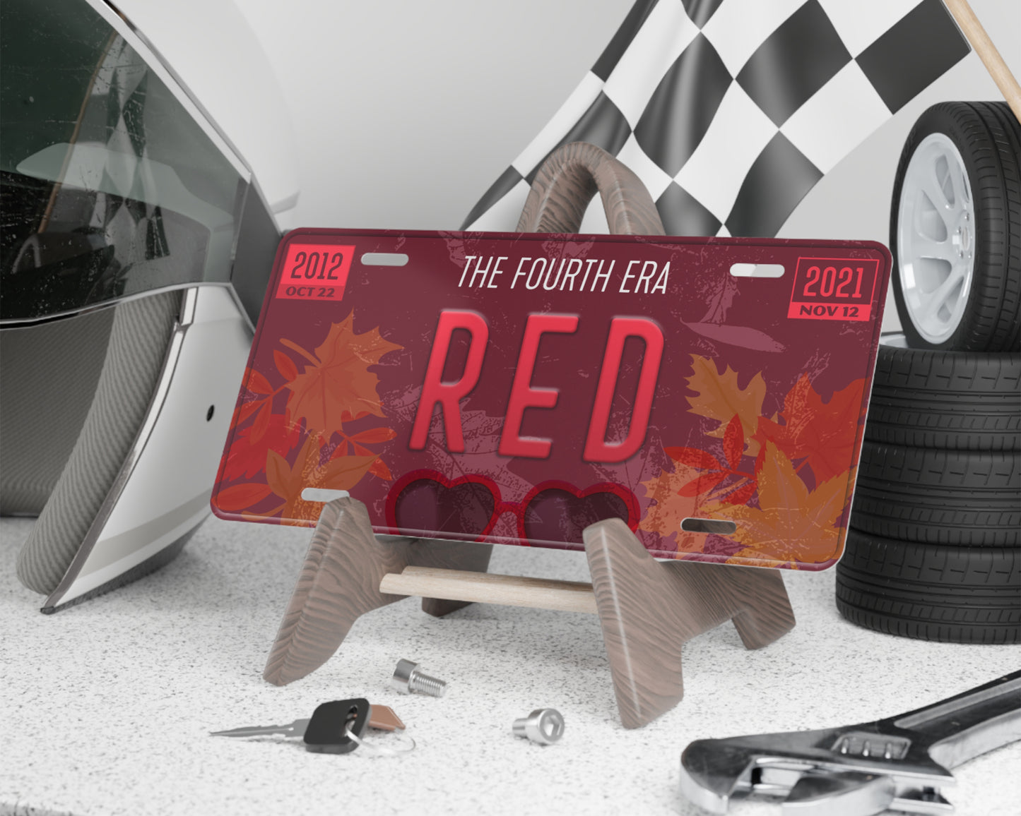 Red era license plate
