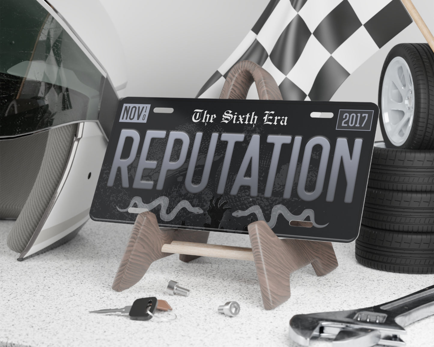 Reputation era license plate