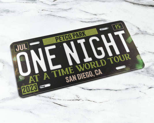 One Night at a Time World Tour license plate