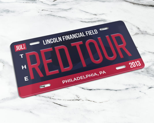 The Red Tour license plate