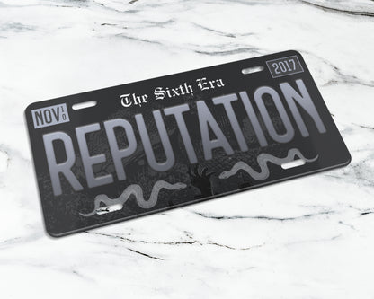 Reputation era license plate