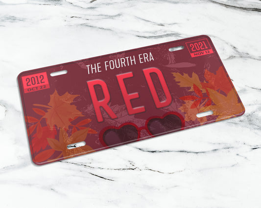 Red era license plate