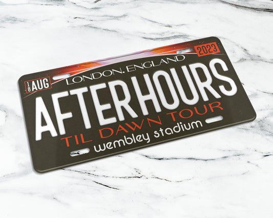 After Hours til Dawn Tour license plate