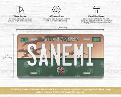 Sanemi license plate