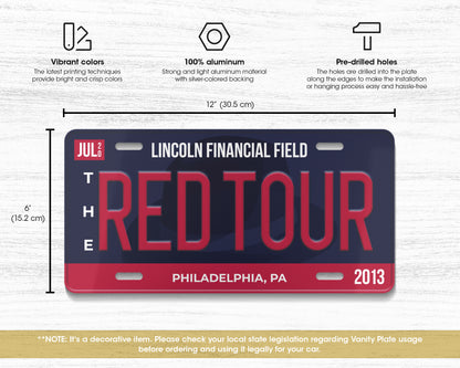 The Red Tour license plate
