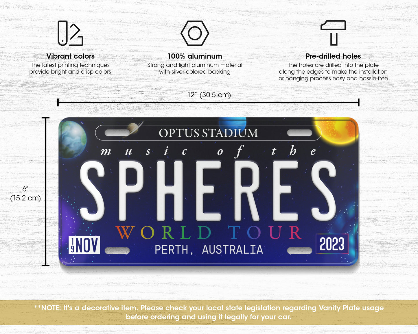 Music of the Spheres World Tour license plate