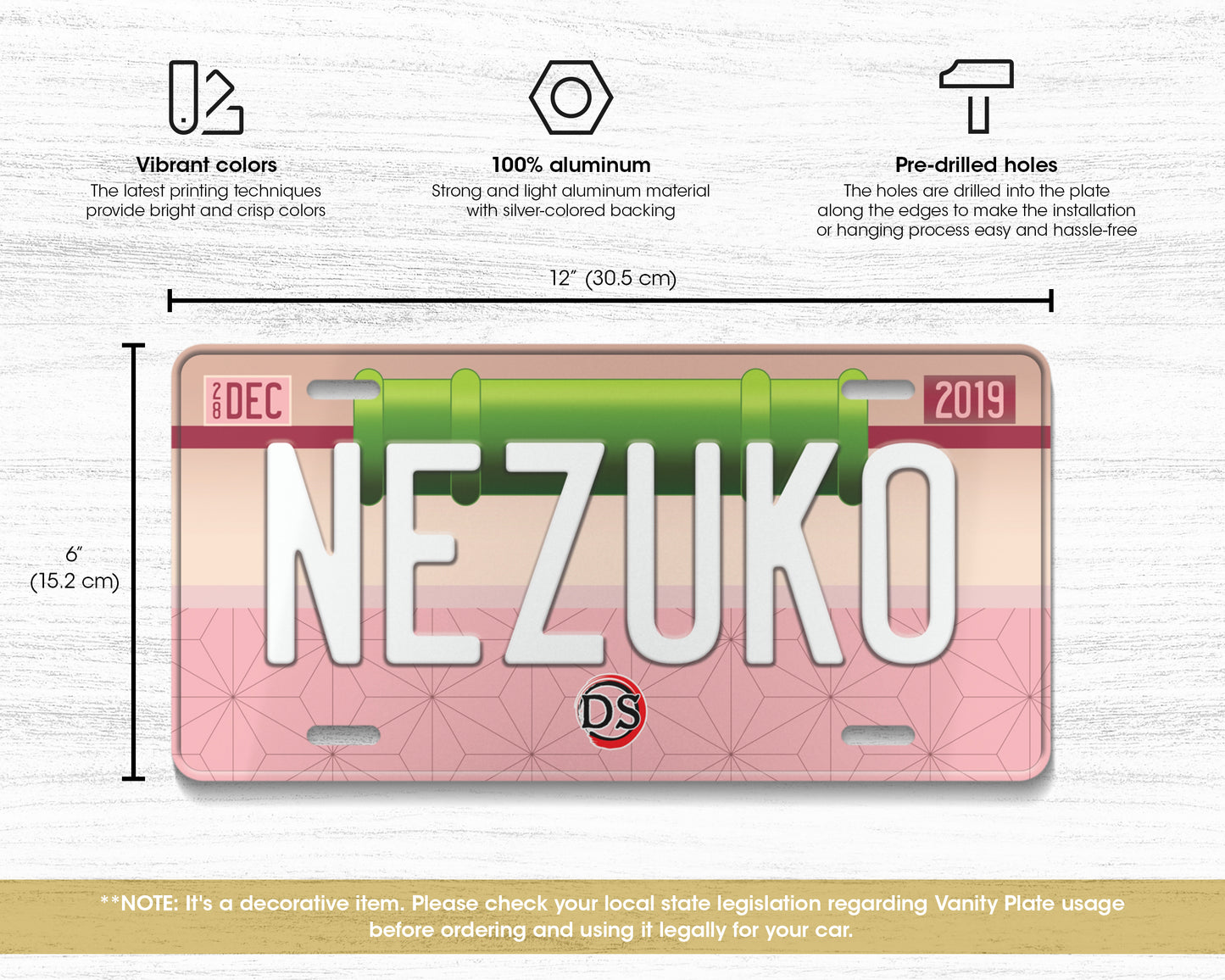Nezuko license plate