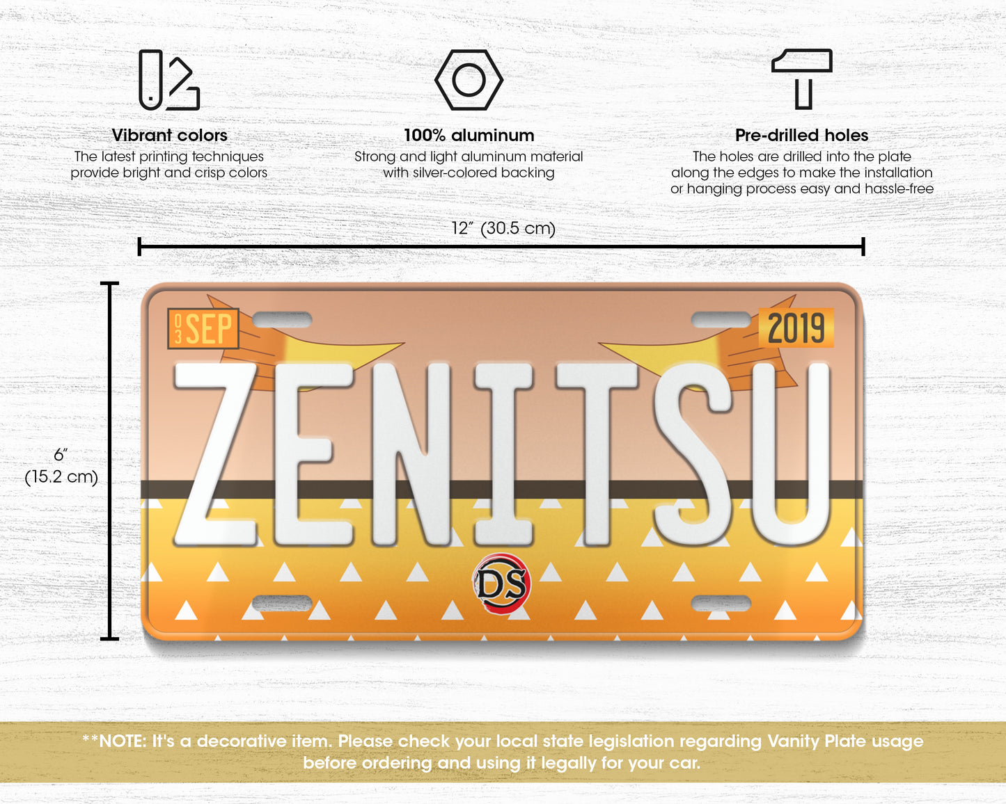 Zenitsu license plate