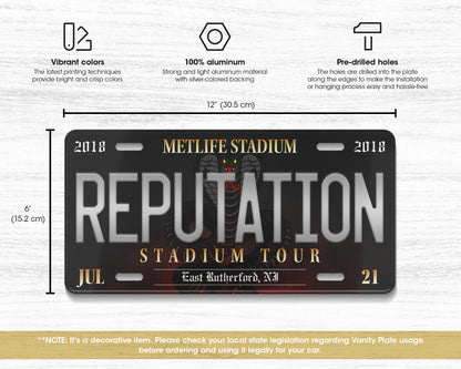 Reputation Stadium Tour license plate