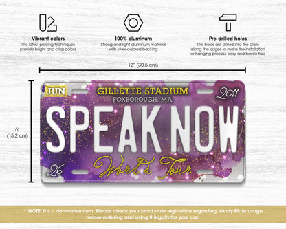 Speak Now World Tour license plate