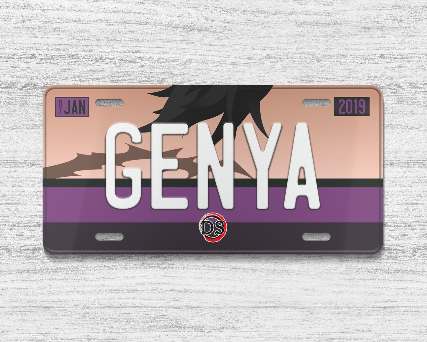 Set of anime characters license plate