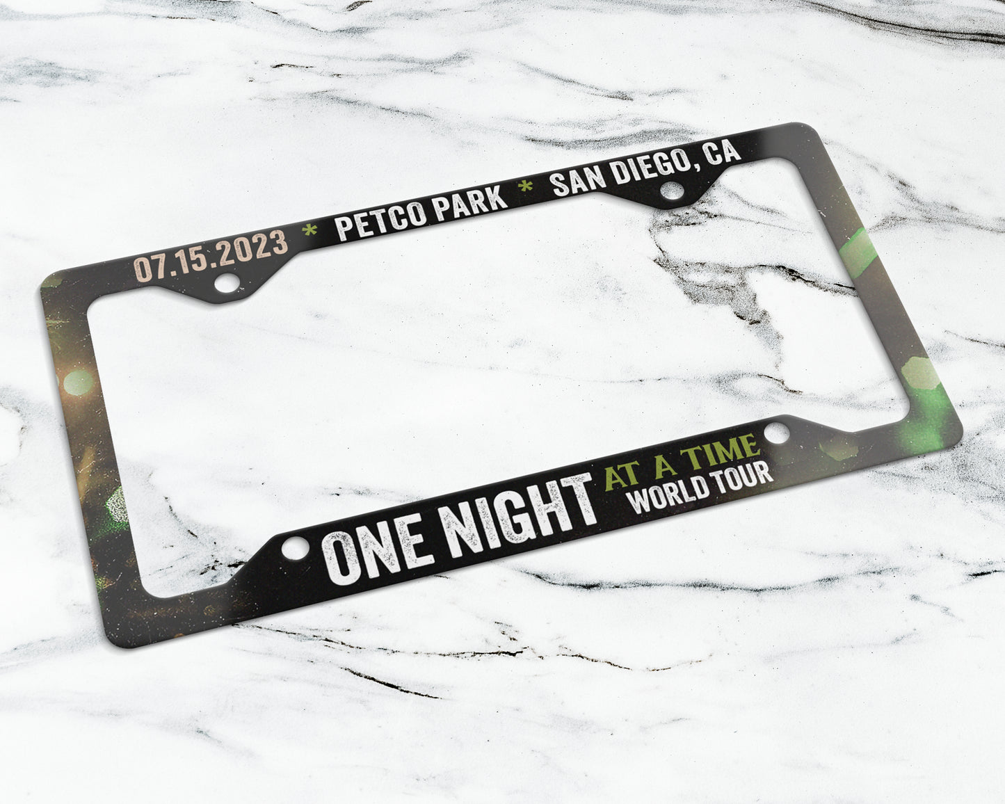 One Night at a Time World Tour license plate frame