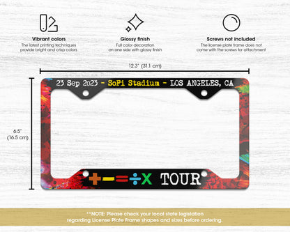 The Mathematics Tour license plate frame