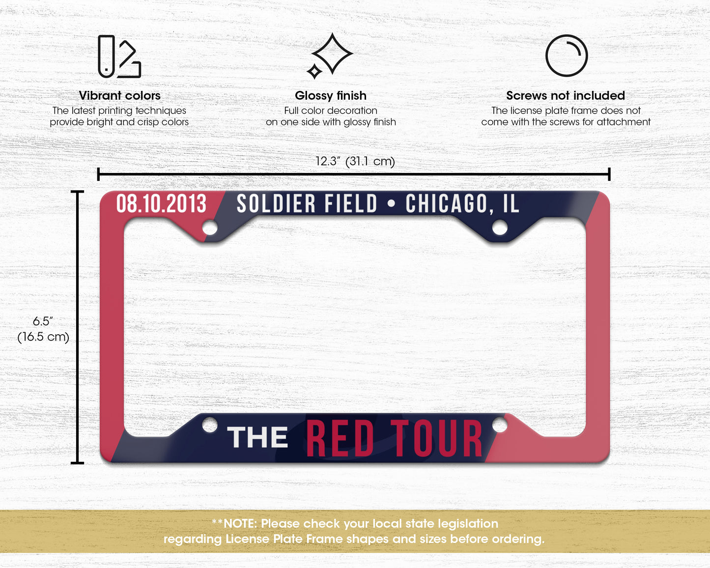 The Red Tour license plate frame