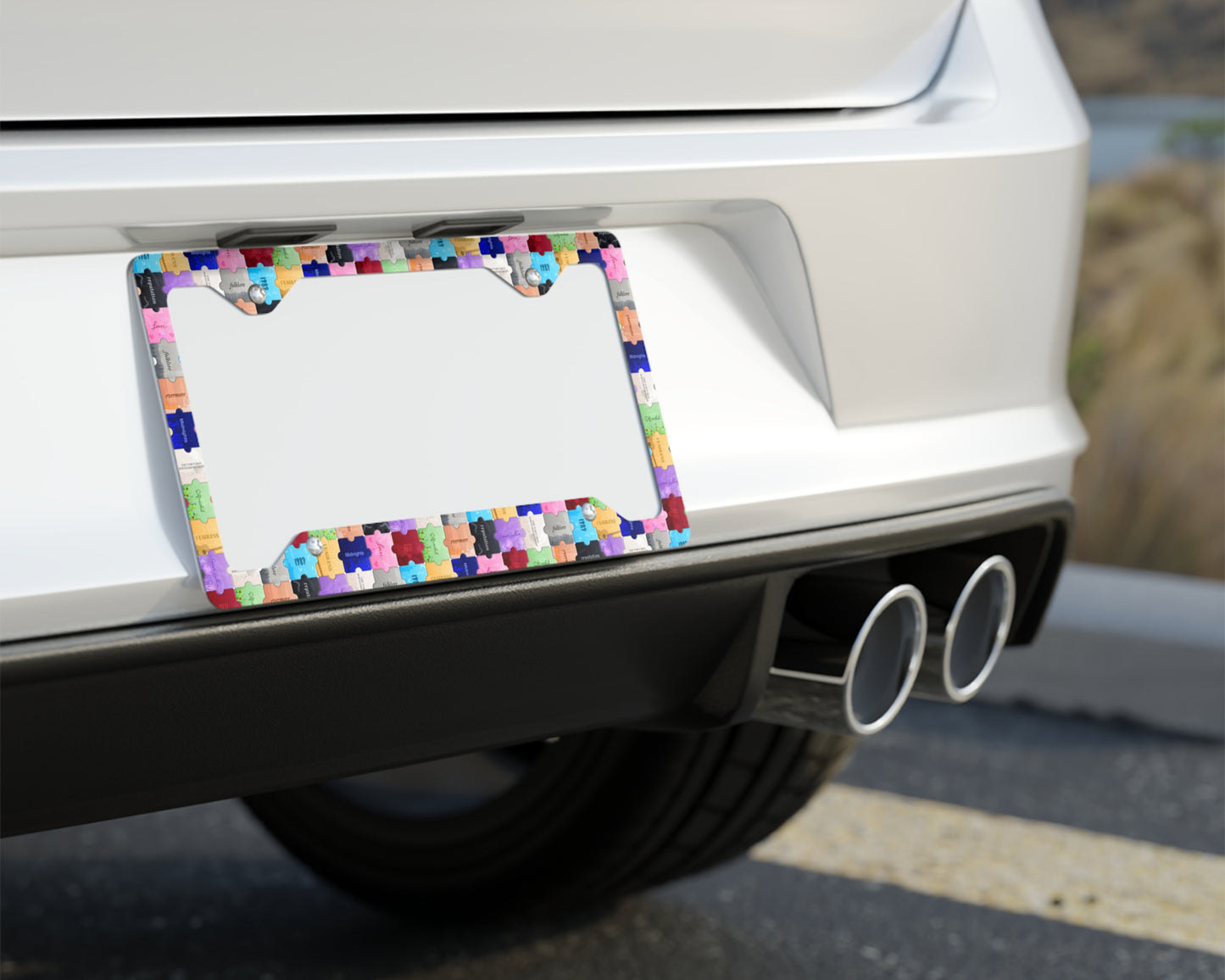 The Eras puzzles license plate frame