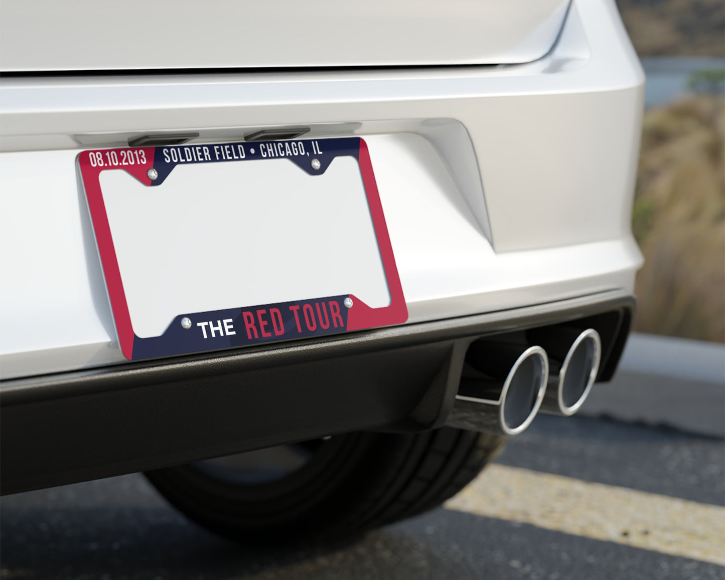 The Red Tour license plate frame