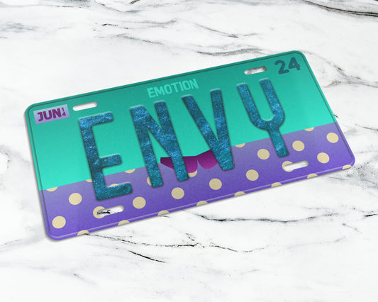 Envy emotion license plate
