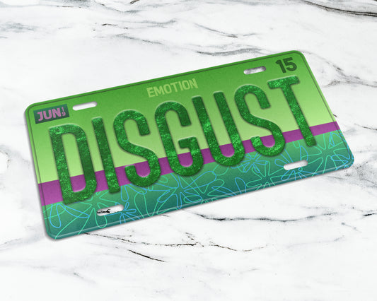 Disgust emotion license plate