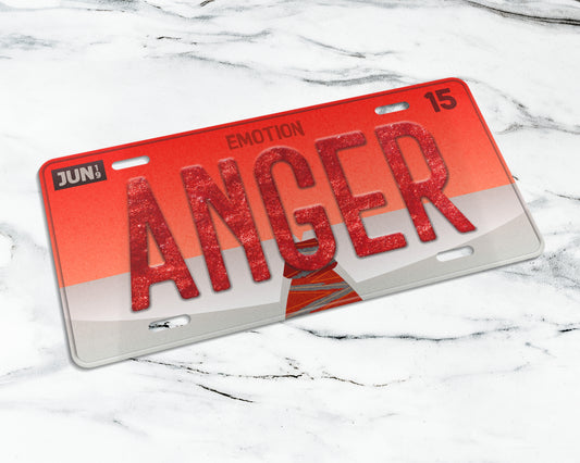 Anger emotion license plate