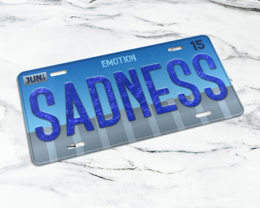 Sadness emotion license plate