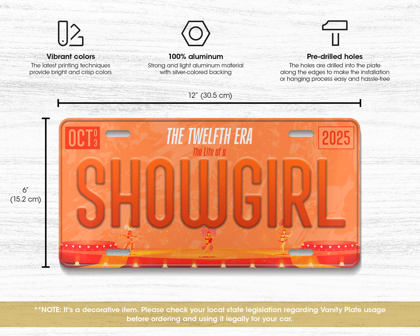 Life of Showgirl era license plate