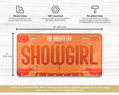 Life of Showgirl era license plate