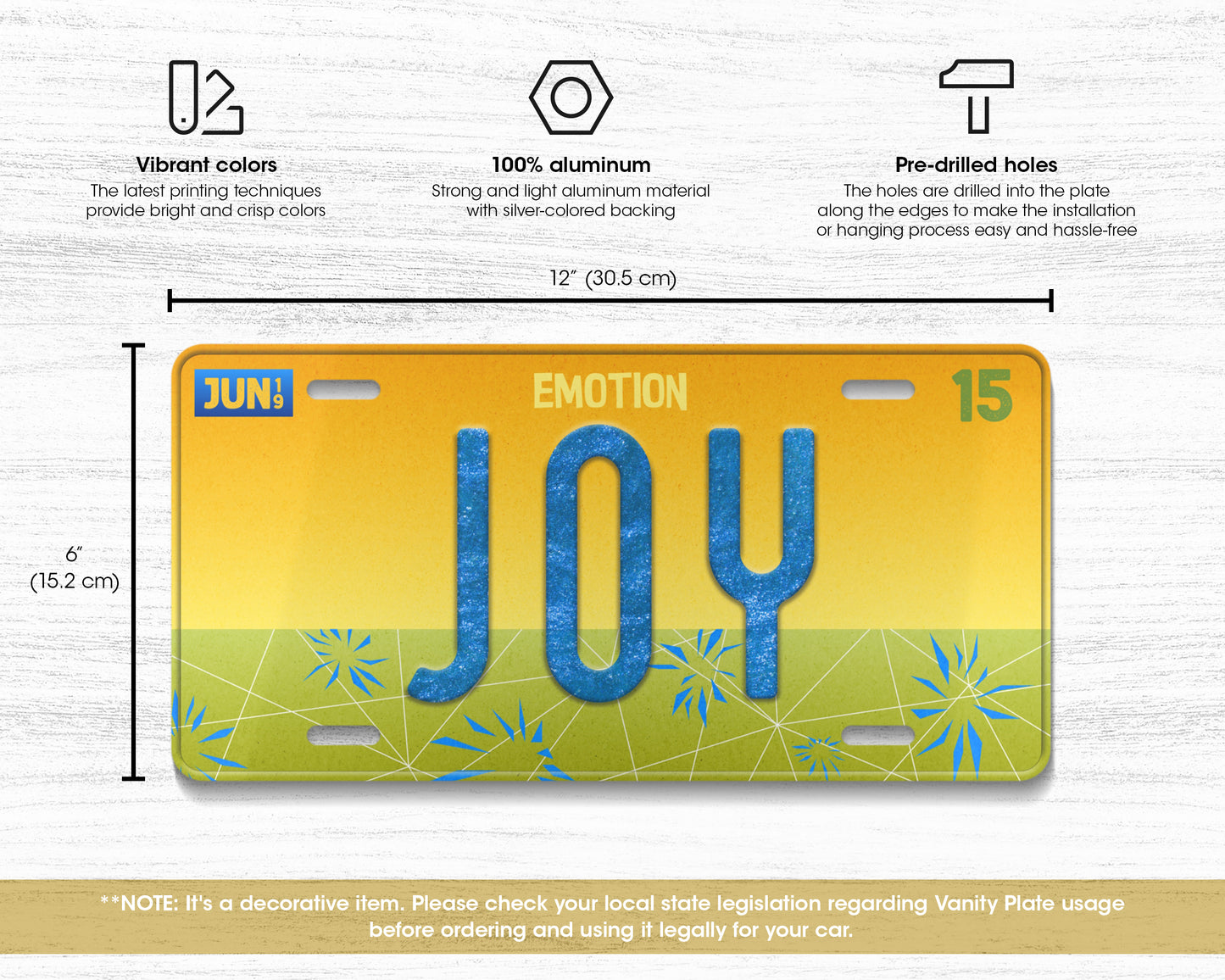 Joy emotion license plate