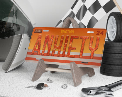 Anxiety emotion license plate
